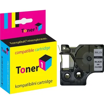 Páska DYMO S0720670 Black/Transparent 9mm x 7m kompatibilní Toner1