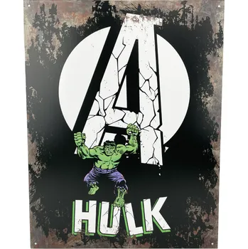 Plechová cedule D.E. metal signs Plechová cedule Hulk Erb 40,5 cm x 32 cm