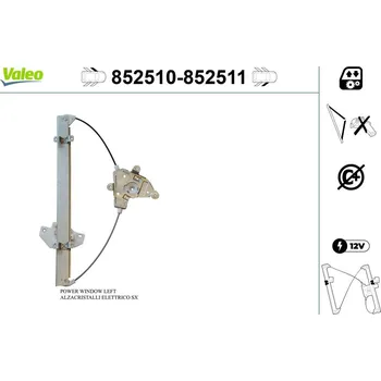 Stahovačka okna Zvedací zařízení oken VALEO 852510