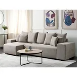 Rozkládací rohová pohovka taupe látka 3místná pravostranná na spaní s polštáři moderní obývací pokoj Beliani