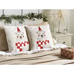 Sada 2 dekoračních polštářů bílá sametová látka vánoční motiv 45 x 45 cm dekorace příslušenství Beliani