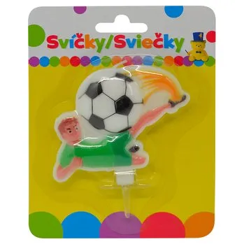 Svíčka Narozeninová svíčka s FOTBALISTOU a držákem