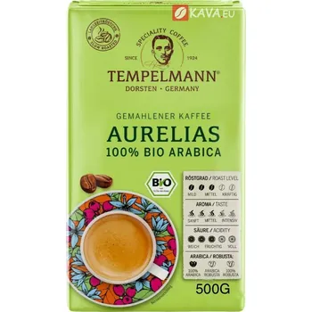 Káva Tempelmann Aurelias 100% BIO Arabica mletá káva 500g