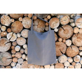 Nákupní taška Nelly lněná taška tm. šedá 40x40cm