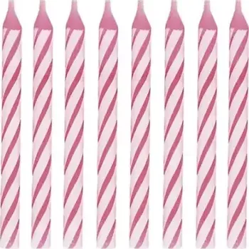Dortová svíčka Dortové svíčky růžové spirály 24 ks