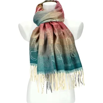 Dámská barevná teplá dlouhá zimní šála 201x62 cm motiv M8