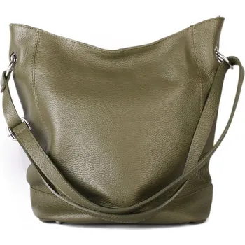 Kabelka ITALSKÉ Luxusní dámské kožené kabelky na rameno Morena zelená