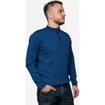 Pánský vlněný svetr Merino se zipem Modrá L