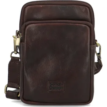 Pánská kožená crossbody kapsa tmavě hnědá - SendiDesign Huron hnědá