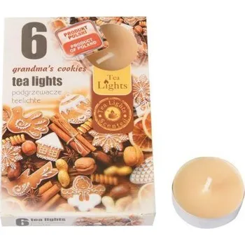 Svíčka svíčka čajová vonná BABIČČINO CUKROVÍ 6KS hoří 6x3-4hod.