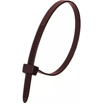 Stahovací páska Nylon kabelové svazky 7,6x370 mm hnědá 100 ks.