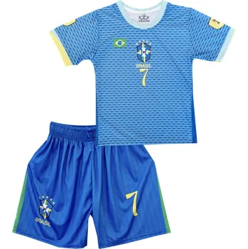 Numberoplus Dětský fotbalový dres Komplet Brasil - Vini JR7 Velikost: 11 roků (vel.140)