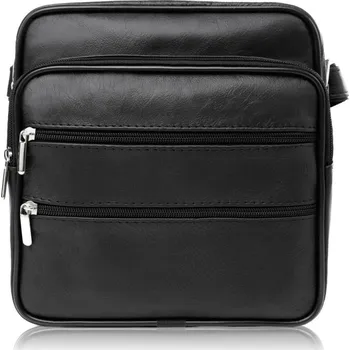 Abruzzo Pánská městská kožená taška přes rameno Abruzzo černá