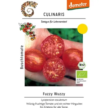 Semeno Rajče keříčkové Fuzzy Wuzzy (oranžovo-červené, žíhané, BIO)