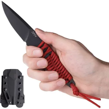 Bojový sport ANV Knives nůž ANV-P100 Cerakote černá,červený paracord