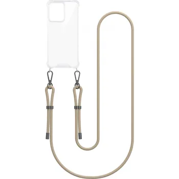 Pouzdro na mobilní telefon Kryt Armor Xiaomi Redmi 13C s béžovou šňůrkou průhledný (obal neboli pouzdro na Xiaomi Redmi 13C)