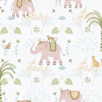 Tapeta ICH Wallcoverings Dětská vliesová tapeta na zeď, růžová, zvířátka, 285-1, Enzo, ICH Wallcoverings, velikost 10,05 x 0,53 m