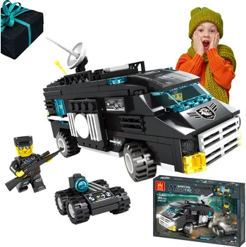 ostatní stavebnice Deminas | Originální konstrukční stavebnice - Policejní auto SWAT - 203 bloků