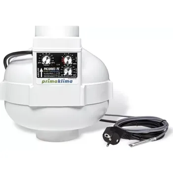 Vzduchotechnika Ventilátor Prima Klima PK100 EC-TC 100mm, 580 m³/h, ventilátor s EC motorem a regulací teploty a otáček (Vysoce účinný inline kanálový ventilátor vybavený prémiovým motorem ebm-papst s velmi nízkou spotřebou energie díky EC technologii. S teplotní sondou)