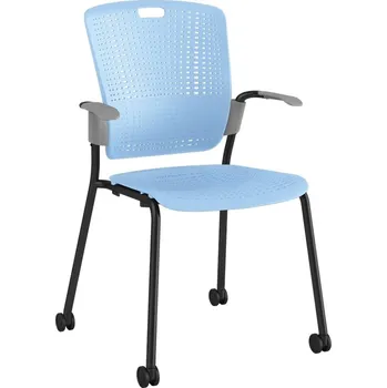 Jednací židle Humanscale Cinto konferenční židle světle modrá s područkami