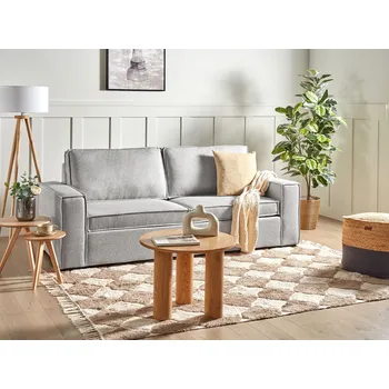 Pohovka Rozkládací pohovka šedá látka 3místná rozkládací pohovka s rámem a matrací obývací pokoj Beliani