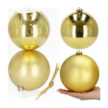 Vánoce Vánoční baňky XXL zlaté mix - 15cm, sada 2ks