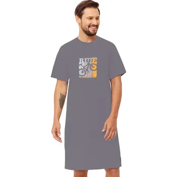 Pánské pyžamo Pánská noční košile Roy 1531/1 HOTBERG Barva/Velikost: šedá / L