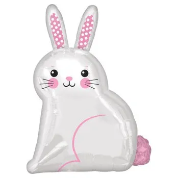 Foliový balonek - Velikonoční zajíček bílý - 40 cm x 55 cm