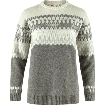 Dámský svetr FJÄLLRÄVEN Övik Path Knit W, Grey-Chalk White (vzorek) velikost: S