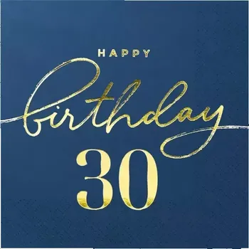 Papírový ubrousek Papírové ubrousky 30. narozeniny - Royal blue