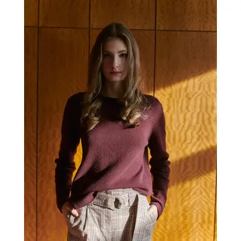 Dámský svetr WOOLIFE Kašmír L Vínová