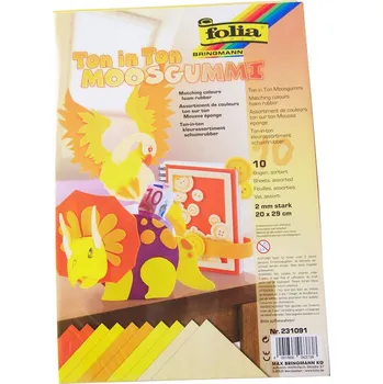 Pěnová guma A4 žlutá 10ks