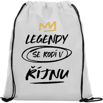 Sportovní vak Vak na záda - Legendy se rodí v říjnu Černá