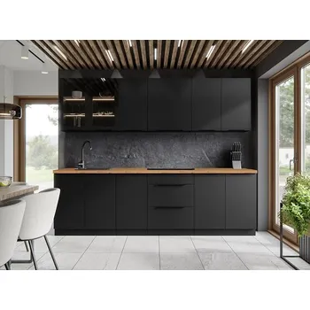 Kuchyňská linka Lempert Siena 260 cm černý mat