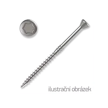 Vrut Vrut terasový 5,0x60 zápust.hl. TX25 AISI-410