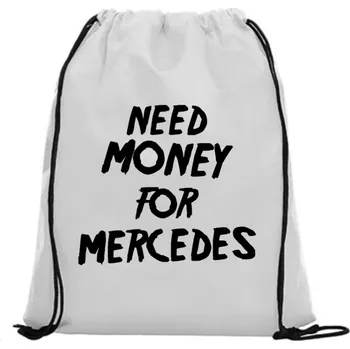 Sportovní vak Vak na záda - Need money for Mercedes Růžová