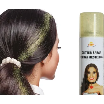 Barva na vlasy Fiestas Guirca Párty sprej na vlasy třpytky zlaté, 125 ml