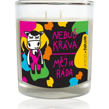 Svíčka PuraVida svíčka s vůní santalového dřeva KRÁVA. Ryor & Pura Vida. 210g.