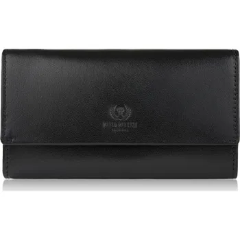 Peněženka Paolo Peruzzi Klasická dámská kožená velká peněženka s RFID ochranou; černá