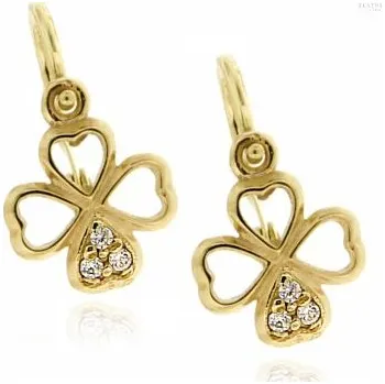 Náušnice Zlatnictví U Kostela Dětské zlaté náušnice čtyřlístky 239100778 293165361