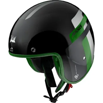 Helma na motorku AXXIS Otevřená helma HORNET SV Old Style Lesklá Zelená - Velikost L