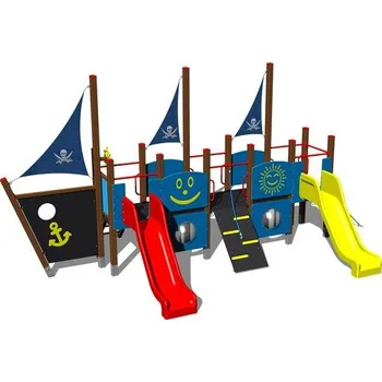 Dětské hřiště Playground System DĚTSKÉ HŘIŠTĚ - velká designová sestava - dvě skluzavky 4U505K - celokovová