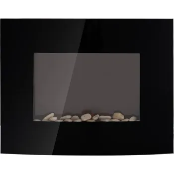 HOMCOM Elektrický krb Kamna elektrická s 2 úrovněmi výkonu 900/1800 W LED 65 x 11,4 x 52 cm nerezová černá pro příjemné teplo |