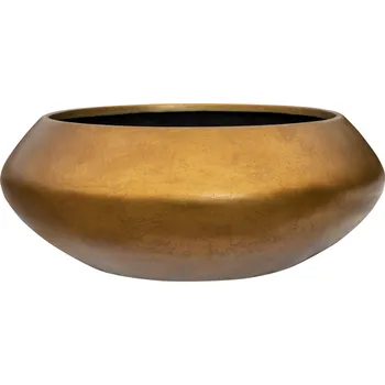 Květináč Baq Metallic Silver leaf Bowl Ufo Matt Honey Ø 55 cm / V 22 cm