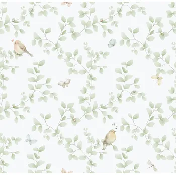 Tapeta ICH Wallcoverings Dětská vliesová tapeta na zeď, zelená, ptáčci, 284-3, Enzo, ICH Wallcoverings, velikost 10,05 x 0,53 m