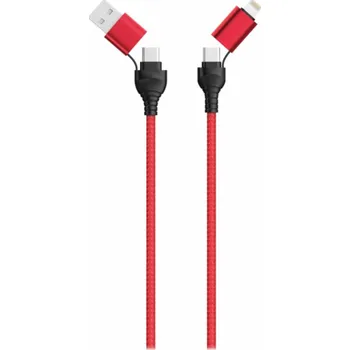 Datový kabel USB 2GO USB-A - USB-C kabel 1,2 m červený (797370)