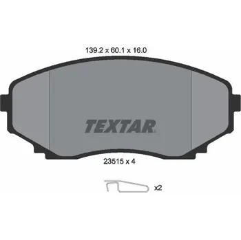 Brzdová destička Sada brzdových destiček, kotoučová brzda TEXTAR 2351501