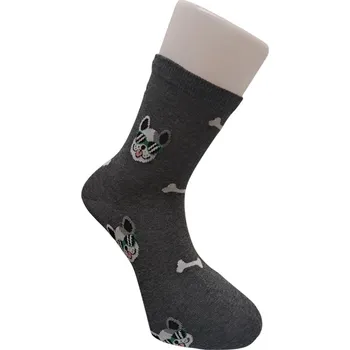 Dámské ponožky Aura Via Dámské Veselé ponožky Buldoček s brýlemi 35-38