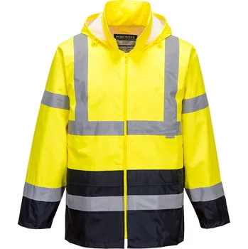 PORTWEST Bunda proti dešti Hi-Vis Classic Contrast Velikost: XL, Barva: žlutá-námořní modrá