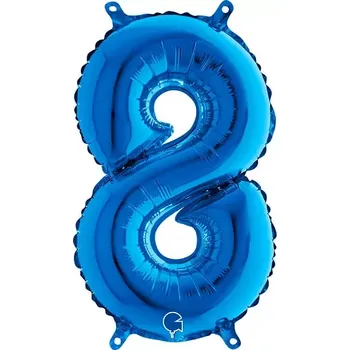 Balónek Foliová číslice modrá 8 - 35 cm